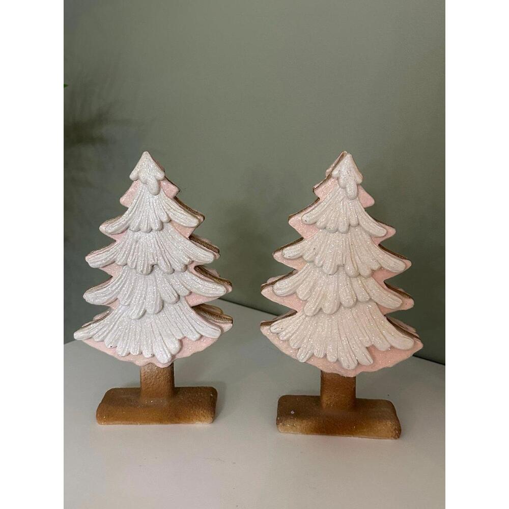 Pink Frosted Gingerbread Tree x2